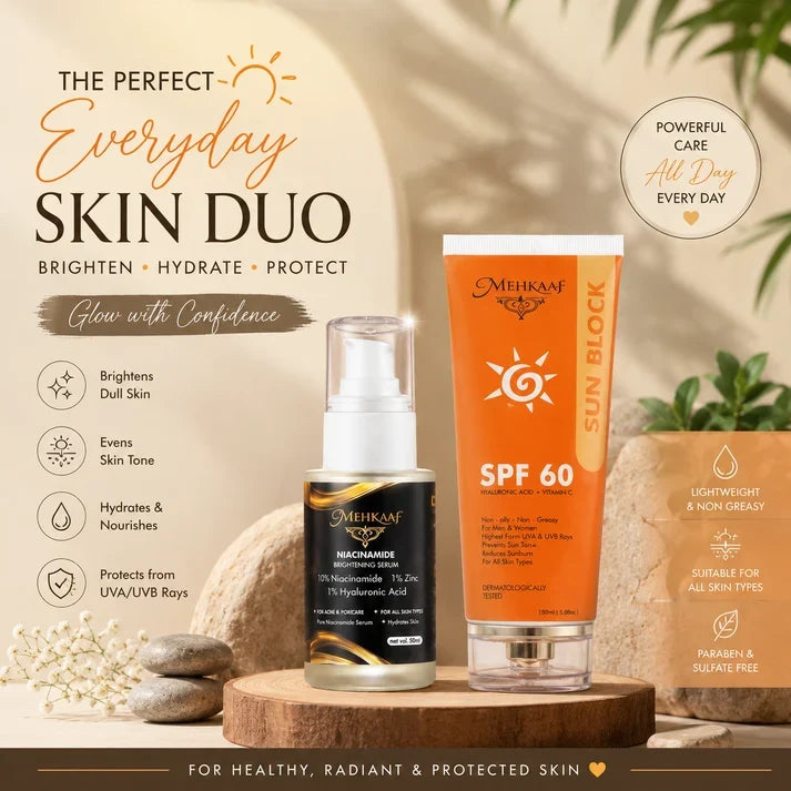 Glow & Protect – Niacinamide Brightening Serum + SPF 60 Sunblock