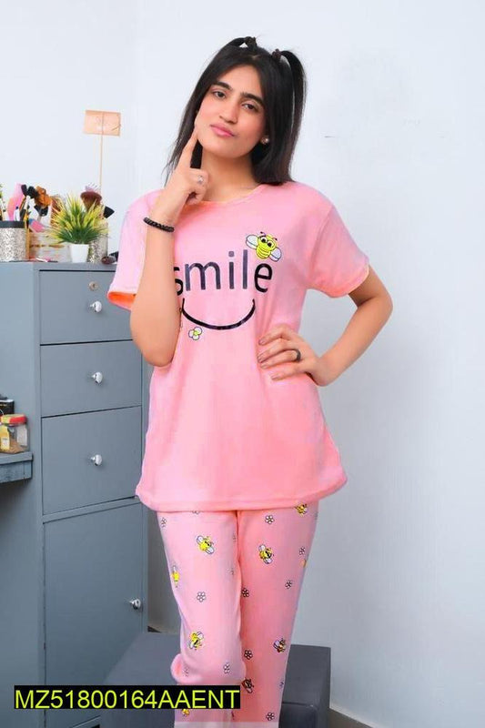 2 PCs women cotton jersey night suite t4trendz