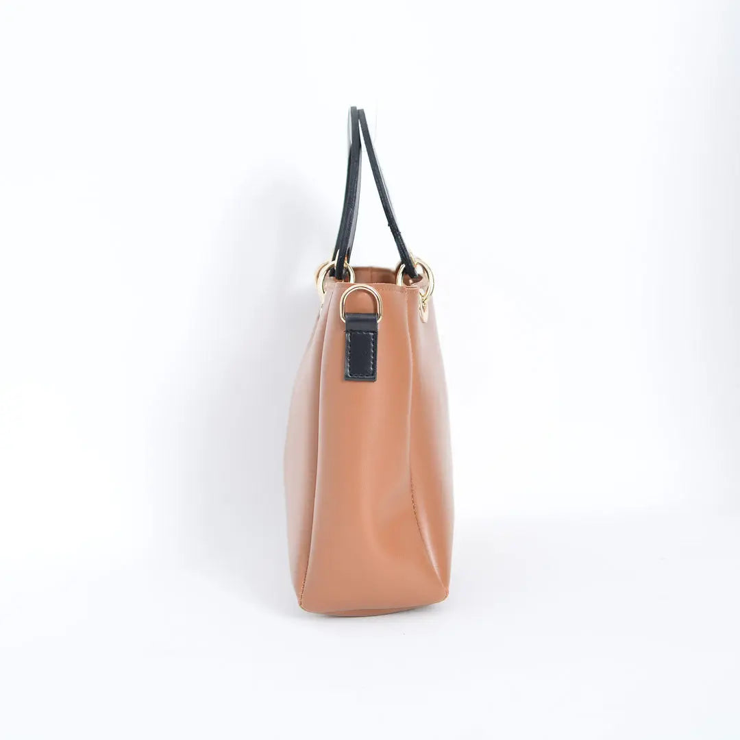 3 PIECES HANDBAG WITH 2 COMPARTMENTS BROWN t4trendz