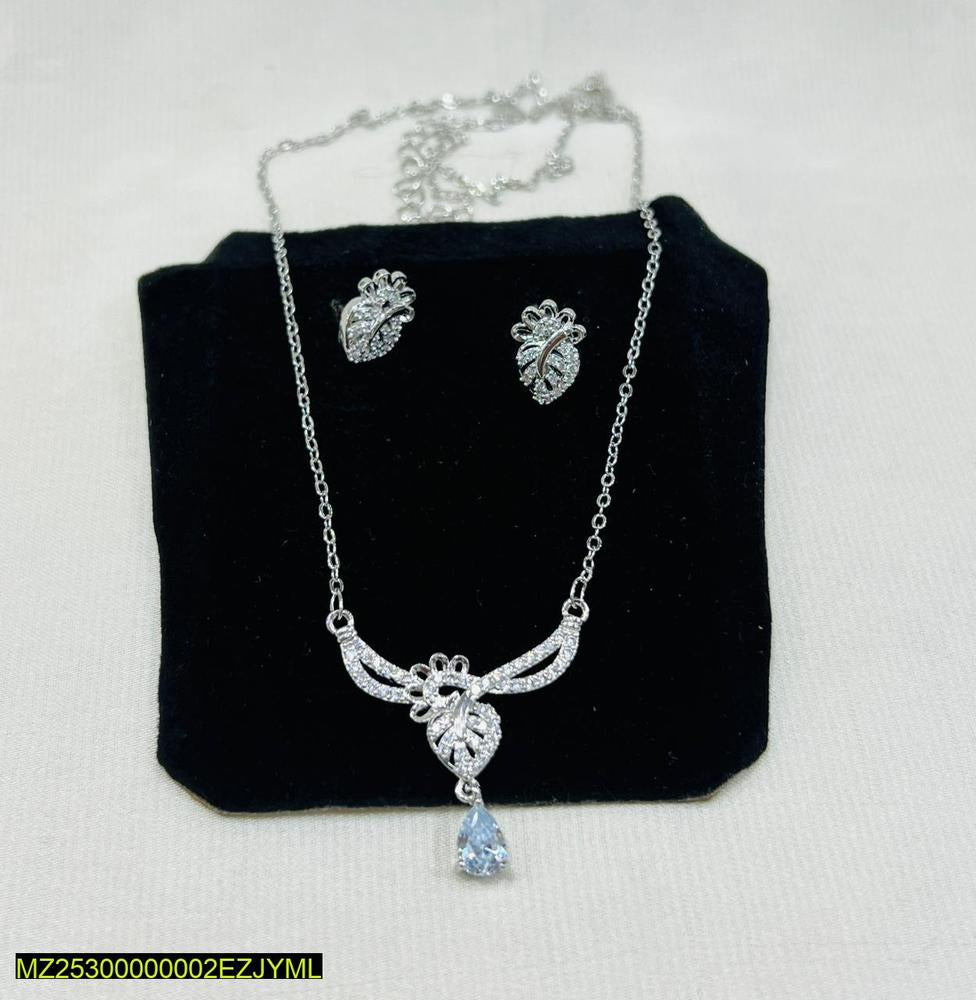 Leaf style 1 carat pendant set t4trendz