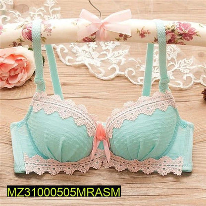Cotton net lace work padded bikni set Markaz