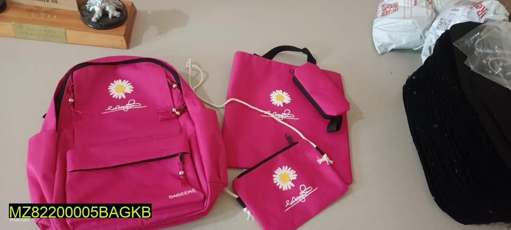 Flora printed casual backpack pack of 4 pcs Markaz