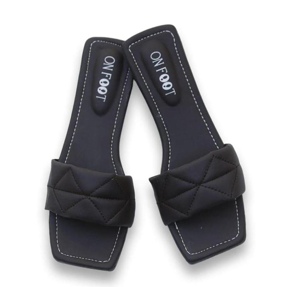Elegant Women's Rexine Black Flats - Stylish & Comfortable Footwear | T4Trendz t4trendz