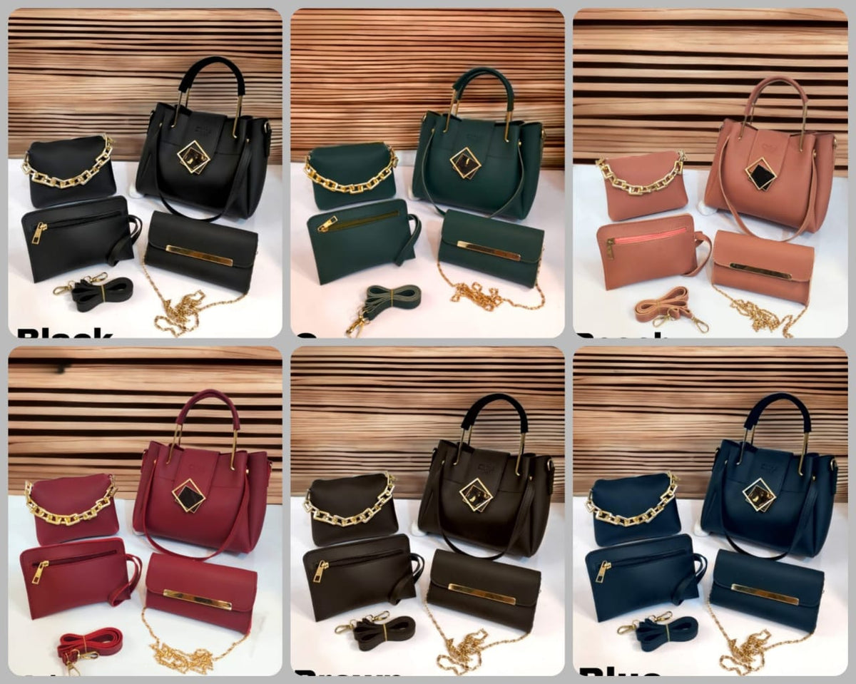 4 PCs women premium quality bags set t4trendz