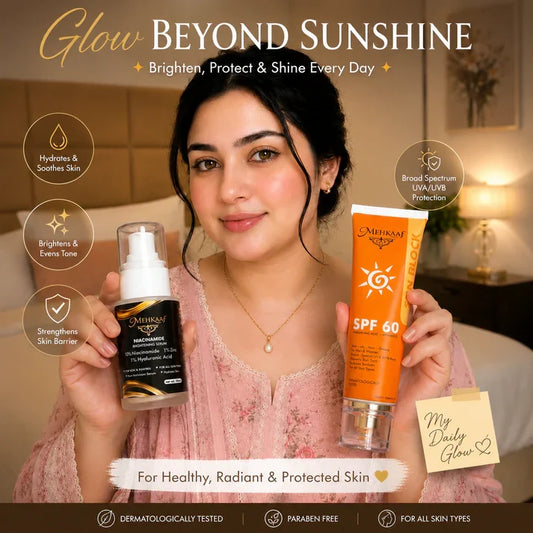 Glow & Protect – Niacinamide Brightening Serum + SPF 60 Sunblock