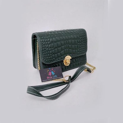 Stylish crocodile texture cross body bag Little chic