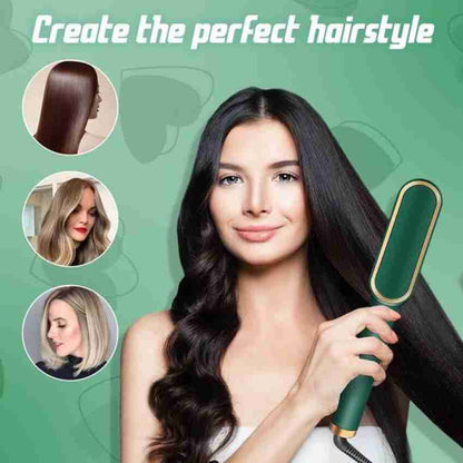 2-in-1 Electric Hair Straightener Brush Little chic