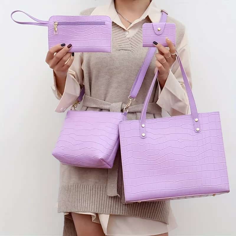 4pcs leather handbag Little chic