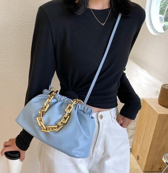 Leather Cloud Shoulder Bag Little chic