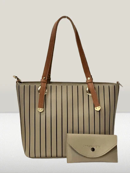 2 PCs leather hand bag set