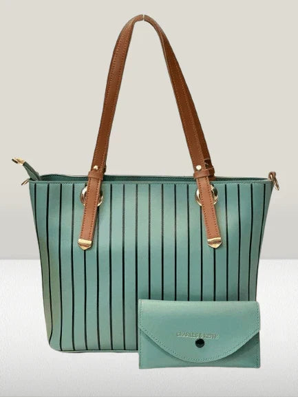2 PCs leather hand bag set