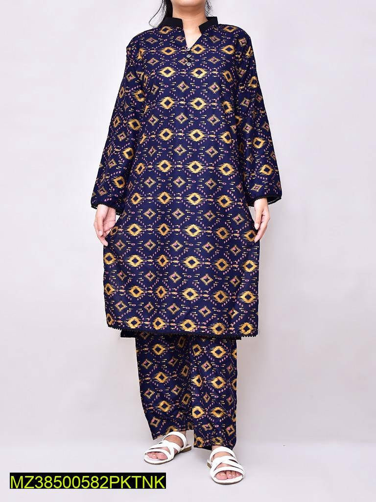 Two PCs women stitched linen suit Markaz