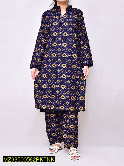 Two PCs women stitched linen suit Markaz