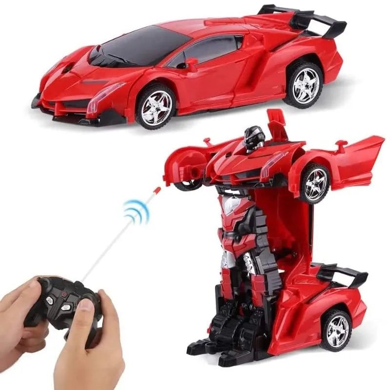 Battery Operated Remote Control Transforming Robot Car Toy for Kids