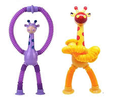 Telescopic Giraffe Pop Lights Tube - Sensory Suction Cup Toy for Kids | Stress Relief & Fun Play | T4Trendz t4trendz