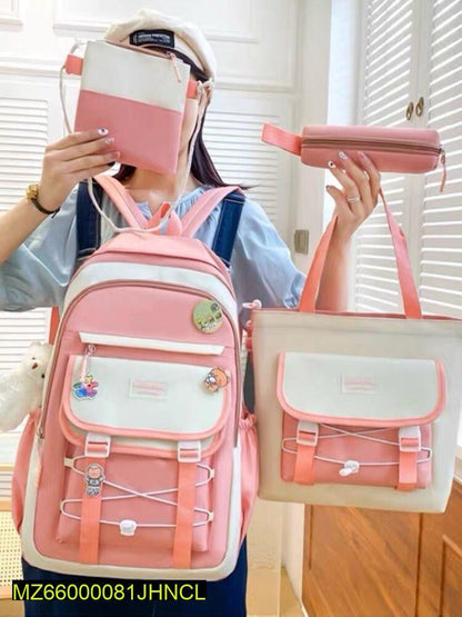Women's casual backpack 4 PCs set Markaz