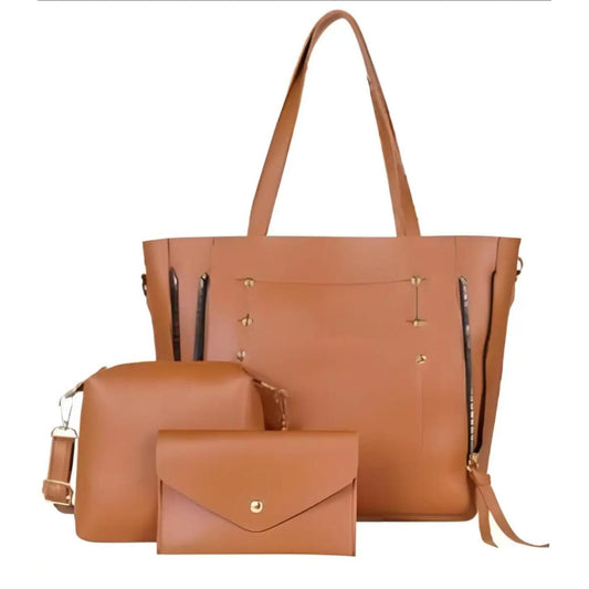 3pcs tote leather handbag Little chic
