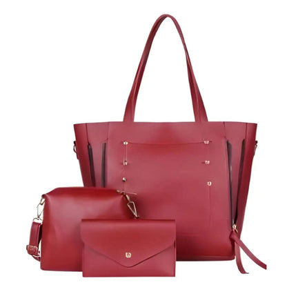 3pcs tote leather handbag Little chic