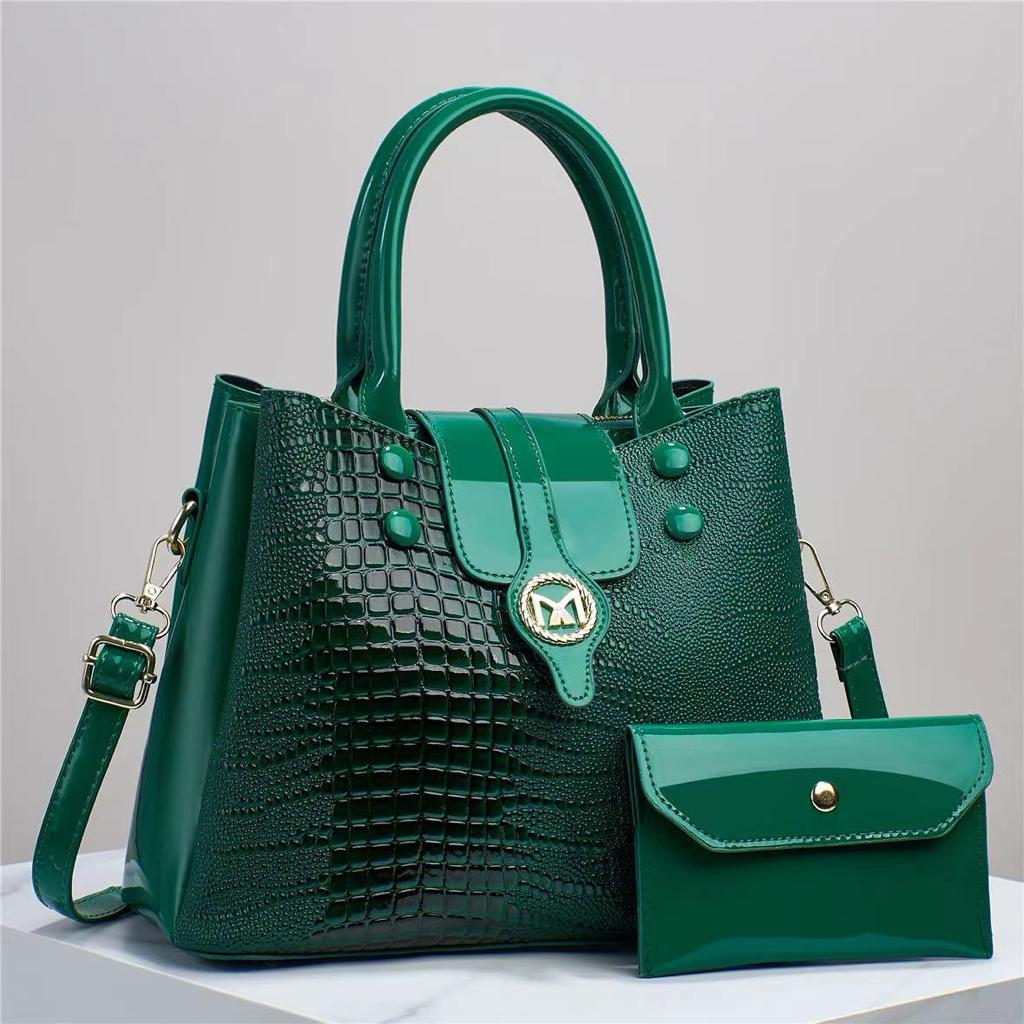 2 PCs patient women's handbags set t4trendz