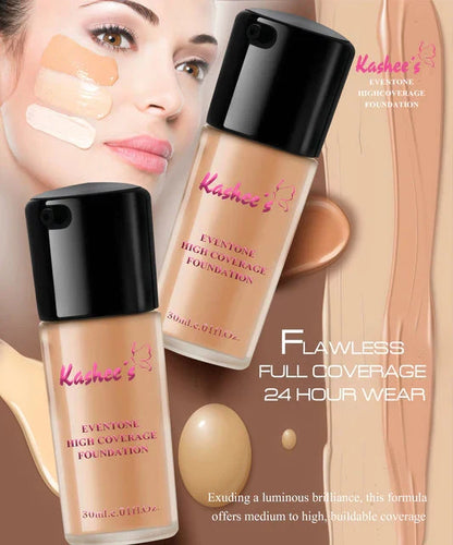 Kashe's Flawless Face Bundle - Includes Foundation, Compact powder & Beauty Blender