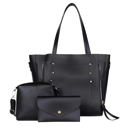 3pcs tote leather handbag Little chic